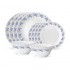 Borosil Larah Fluted Viora Blue 12Pcs Dinner Set