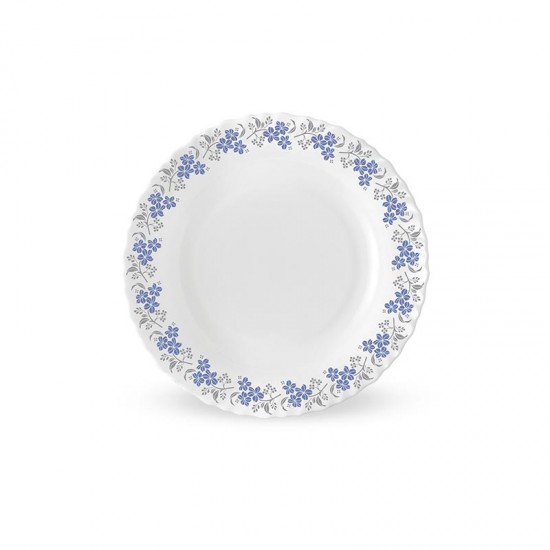 Borosil Larah Fluted Viora Blue 12Pcs Dinner Set