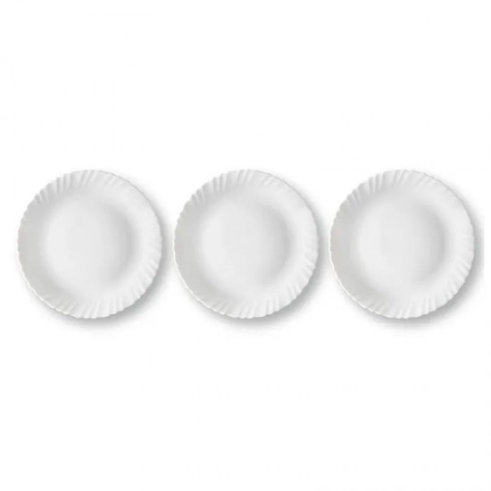 Borosil Fluted 10inch Full Plate 3Pcs Set