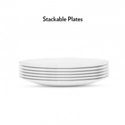 Borosil Fluted 10inch Full Plate 3Pcs Set