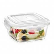Borosil Klip N Store Square Glass Container 320ml Borosil Klip N Store Square Glass Container 320ml