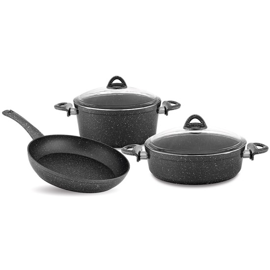 Hascevher Efsa Granite 5pcs Cookware Set