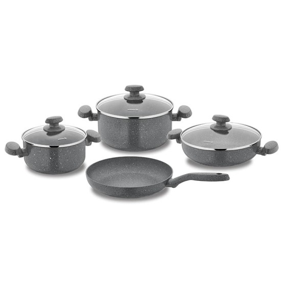 Korkmaz Mia Granit 7 Pcs Cookware Set Grey