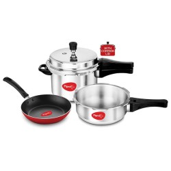 Pigeon Aluminuim Pressure Cooker 5L + 3L Base Without Lid + 24cm Frypan Pigeon Aluminuim Pressure Cooker 5L + 3L Base Without Lid + 24cm Frypan