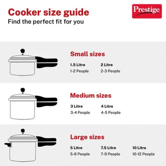 Prestige Popular Svachh Stainless Steel Pressure Cooker 2 Ltrs