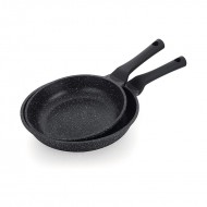 Prestige Essential Granite Frypan Set 24cm+28cm Black Prestige Essential Granite Frypan Set 24cm+28cm Black