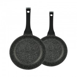 Prestige Essential Granite Frypan Set 24cm+28cm Black