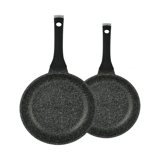 Prestige Essential Granite Frypan Set 24cm+28cm Black Prestige Essential Granite Frypan Set 24cm+28cm Black