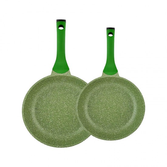 Prestige Essential Granite Frypan Set 24cm+28cm Green Prestige Essential Granite Frypan Set 24cm+28cm Green