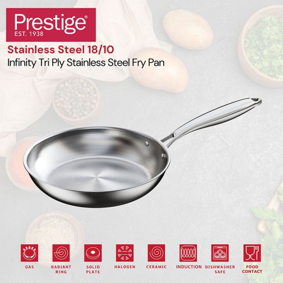 Prestige Triply Stainless Steel Frypan 24cm Prestige Triply Stainless Steel Frypan 24cm